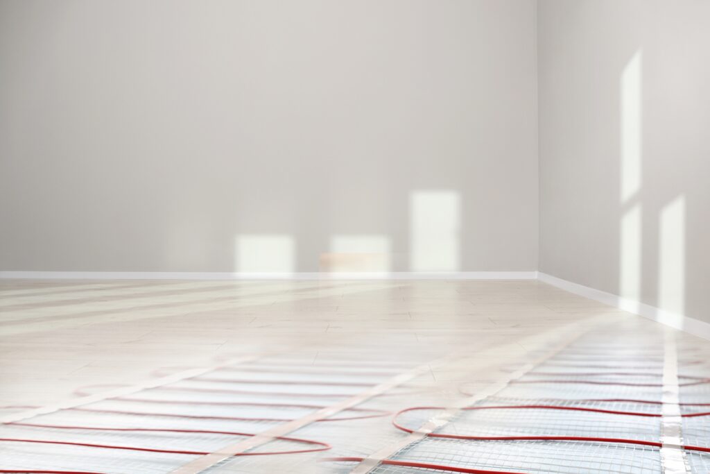 Installation of an electric underfloor heating